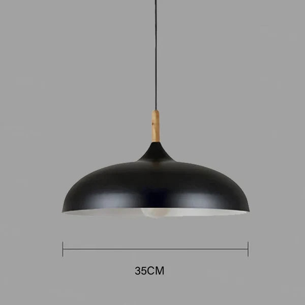 Scandinavisk | Moderne NordicLight Loftlampe | LED E27 | Eg og Jern | Justerbar Længde 100 cm | Varm Hvid | Kølig Hvid | AC110V-220V | Energivenlig