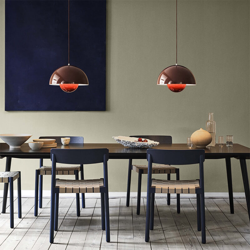 Luminoir Macaron Pendel | Moderne Belysning | Halvcirkelformet Design | E27 | Flerfarvet Metal | Justerbar Længde 150 cm | Højde 16 cm | Bredde 23 cm