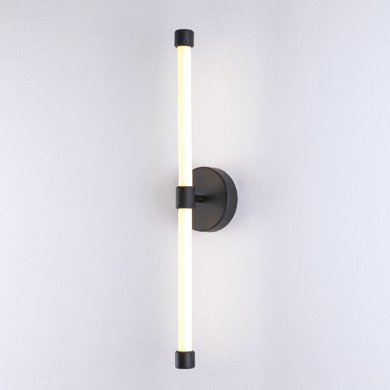 Minimalistisk LED Væglampe | Moderne Design | 1 Lys | Sort & Guld | Metal og Akryl | 60 cm Høj | Egnet til Soveværelse, Stue, Spisestue &