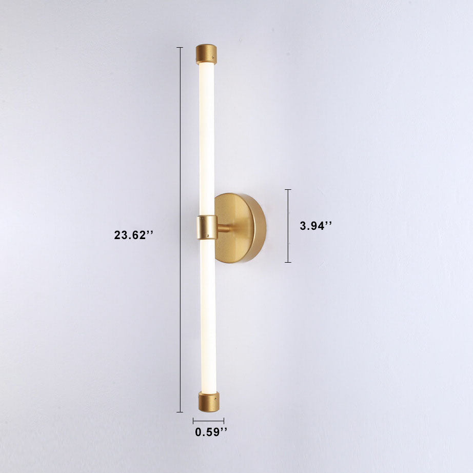 Minimalistisk LED Væglampe | Moderne Design | 1 Lys | Sort & Guld | Metal og Akryl | 60 cm Høj | Egnet til Soveværelse, Stue, Spisestue &