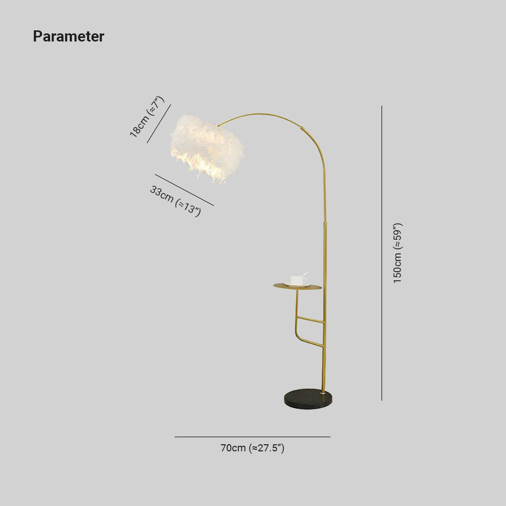 Rovestia | Stilfuld Gulvlampe Med Integreret Bord | Moderne Design | Effektiv Belysning | Holdbar Kvalitet | Perfekt Til Stue Eller