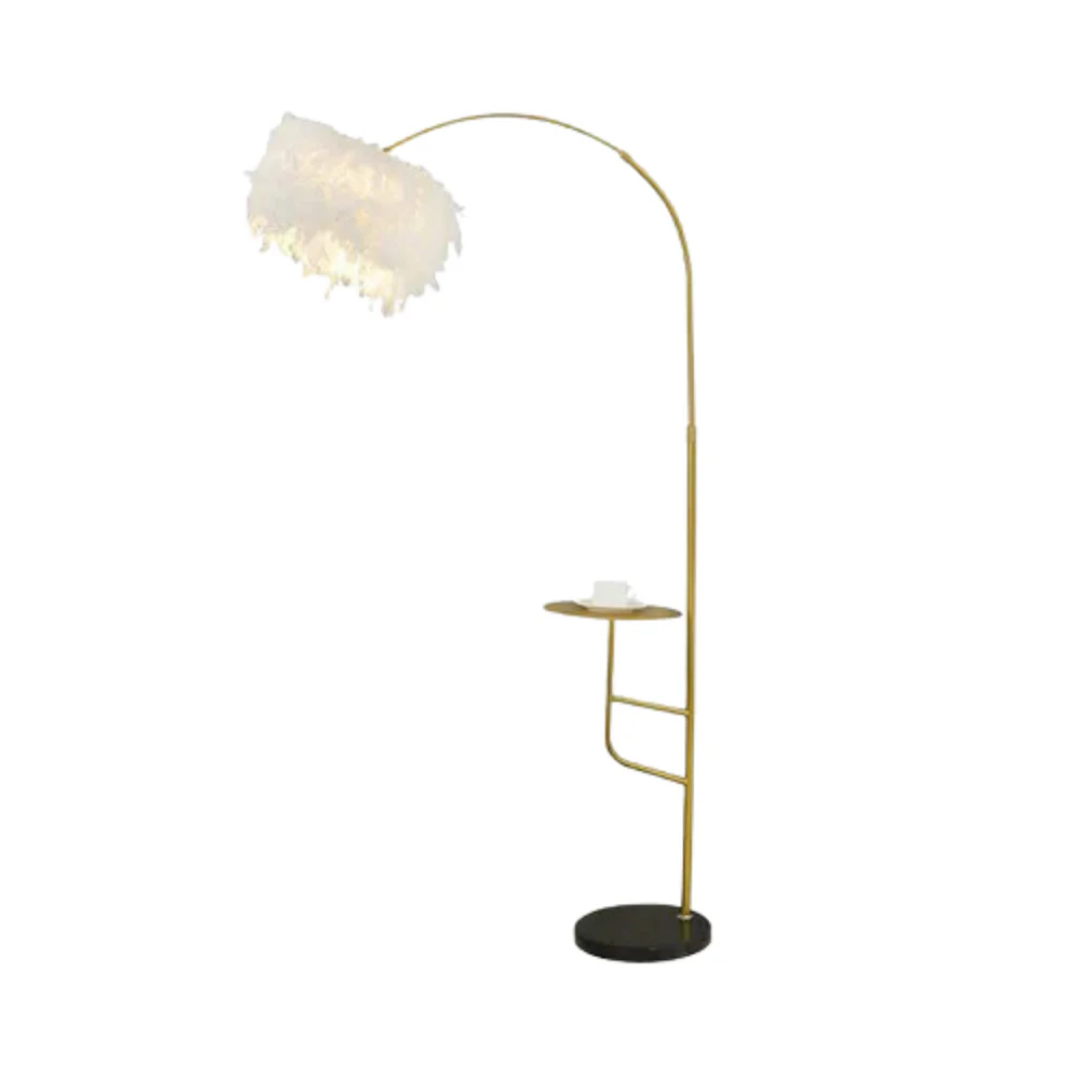 Rovestia | Stilfuld Gulvlampe Med Integreret Bord | Moderne Design | Effektiv Belysning | Holdbar Kvalitet | Perfekt Til Stue Eller