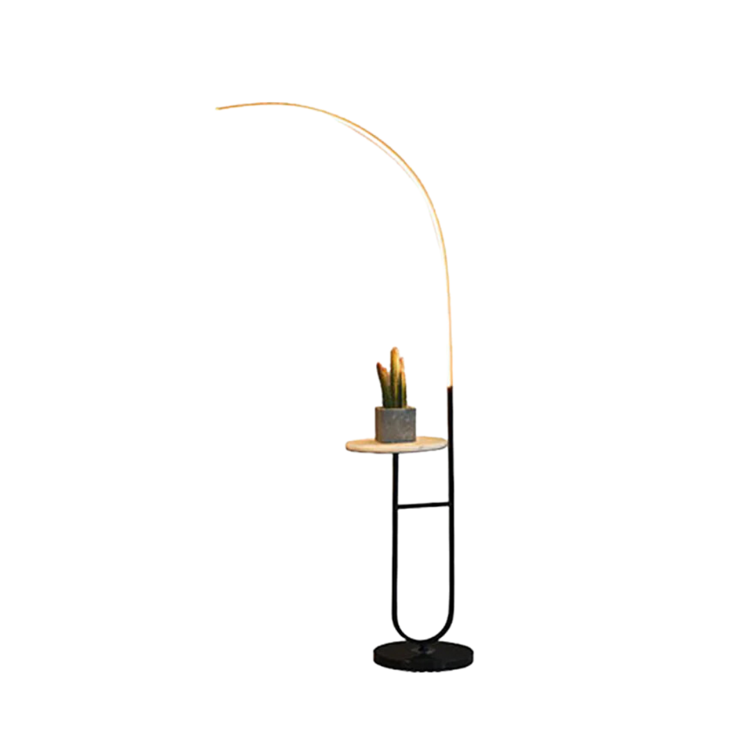 Raventina | Moderne gulvlampe med integreret bordplade | Stilfuldt design | Effektiv belysning | Holdbar konstruktion | Ideel til opholdsrum &