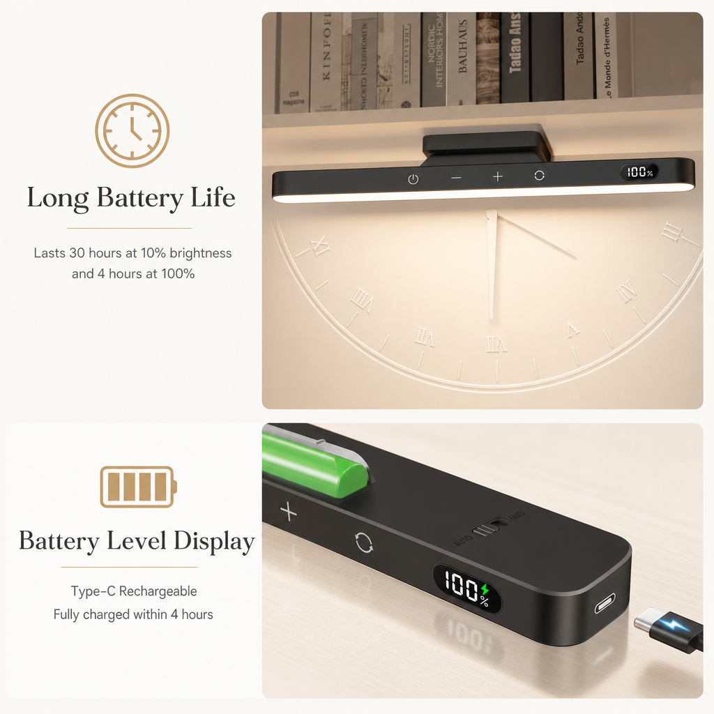 WILLED 5W Rechargeable LED Light | Adjustable 3 Color Dimmable Lamp | 2500mAh | Under Cabinet | Nightstand | Remote Control