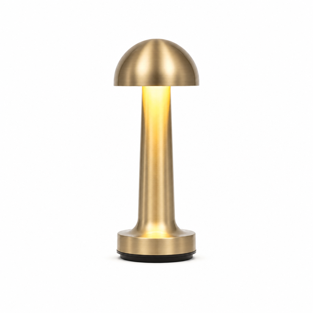 Cordless Rechargeable Mantar Lamp | Minimalist LED Lighting | Metal Plating Finish | Home Decor