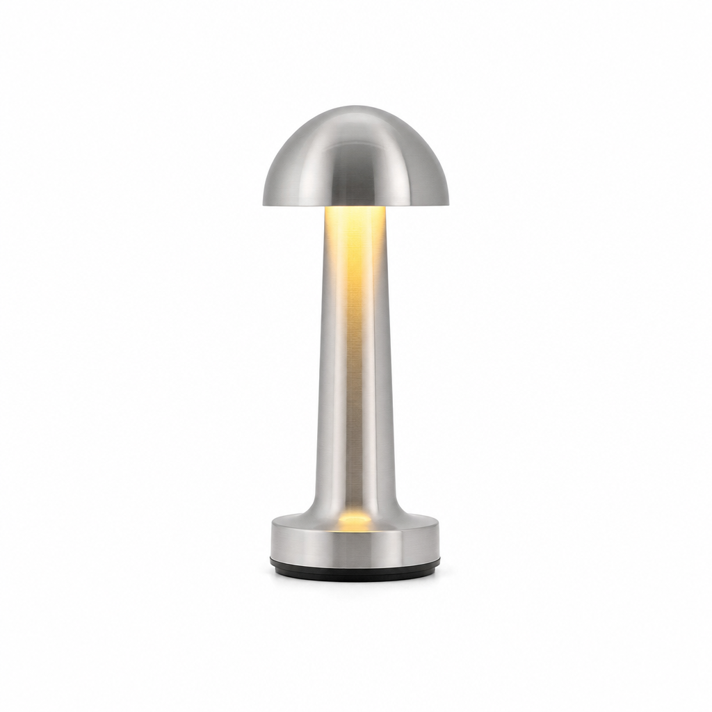Cordless Rechargeable Mantar Lamp | Minimalist LED Lighting | Metal Plating Finish | Home Decor