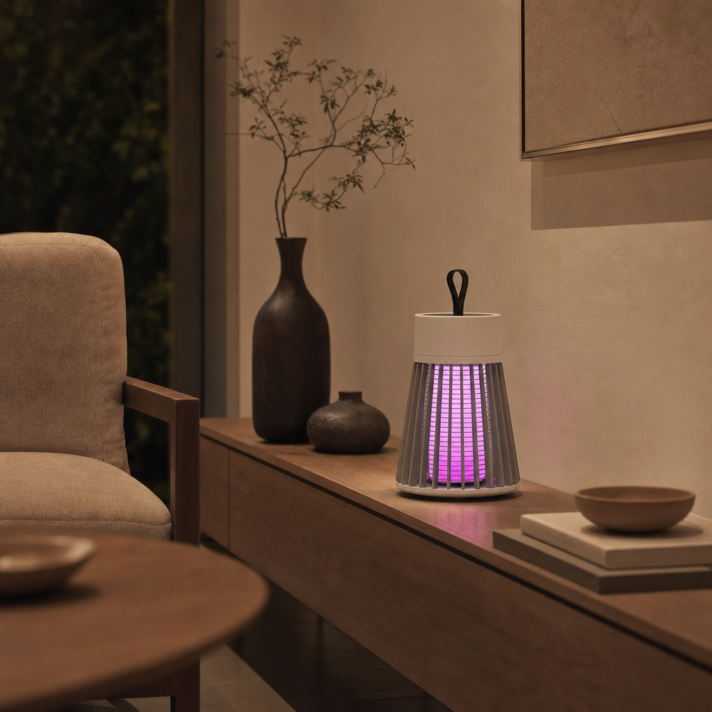 USB Chargeable LED UV Insect Killer | Indoor Outdoor Mosquito Lamp | Silent Chemical-Free Pest Control
