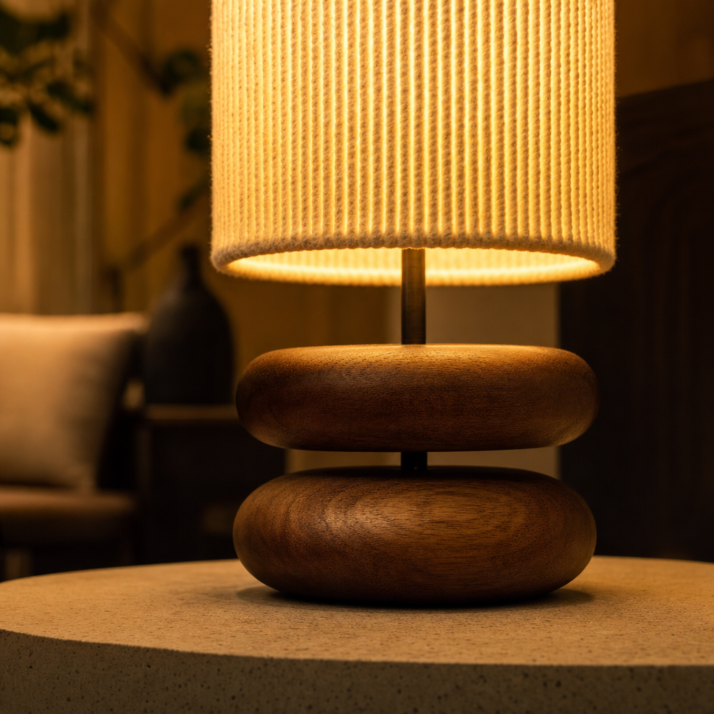 Bohéme Juliette Rustic Ceramic Table Lamp | Linen Shade | Bohemian Home Décor Lighting | Organic Warm Ambiance