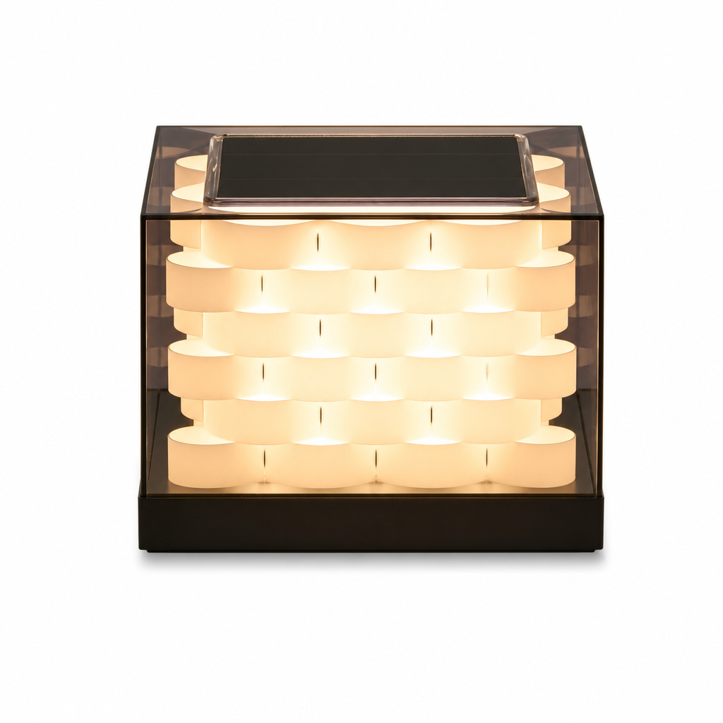 Solar LED Outdoor Light | Cube Weave Design | Easy Install | Auto Dusk-to-Dawn | White | Eco-Friendly Lighting