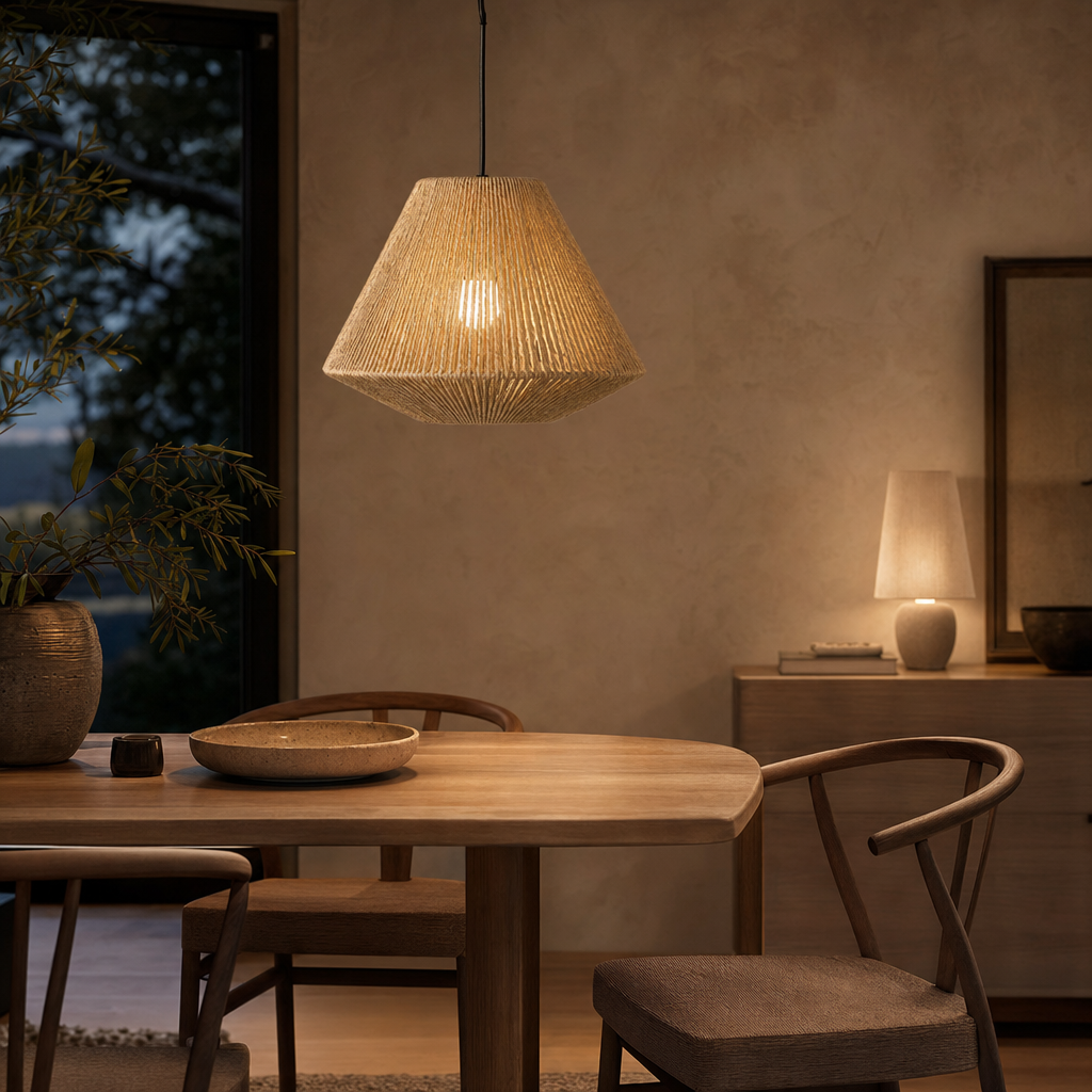 Modern Small Woven Lampshade | Rattan Design | Home Lighting Decor | Natural Aesthetic