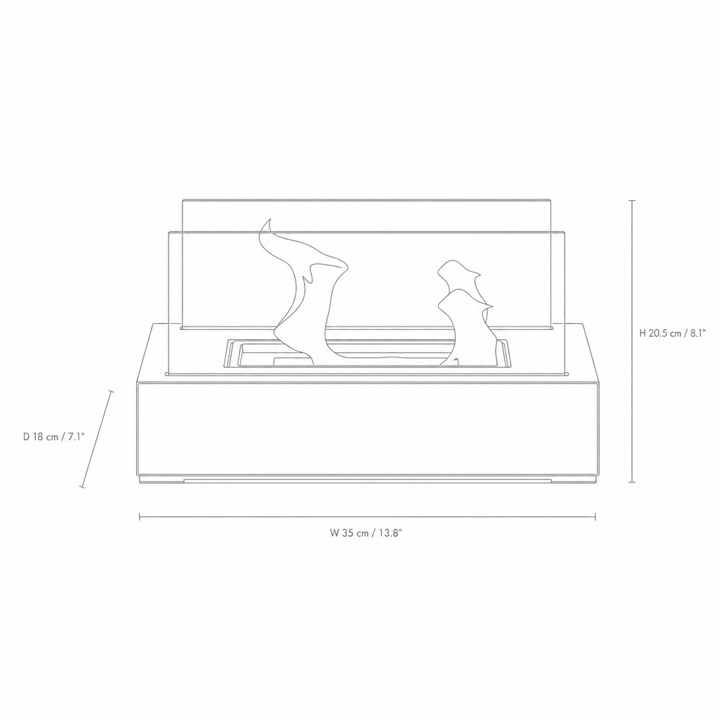 Madeleine | Glass and Metal Fireplace