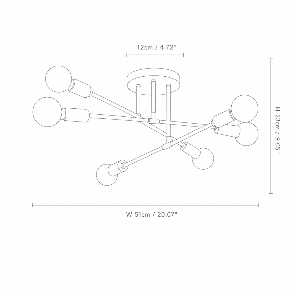 Una | Cast Iron Chandelier