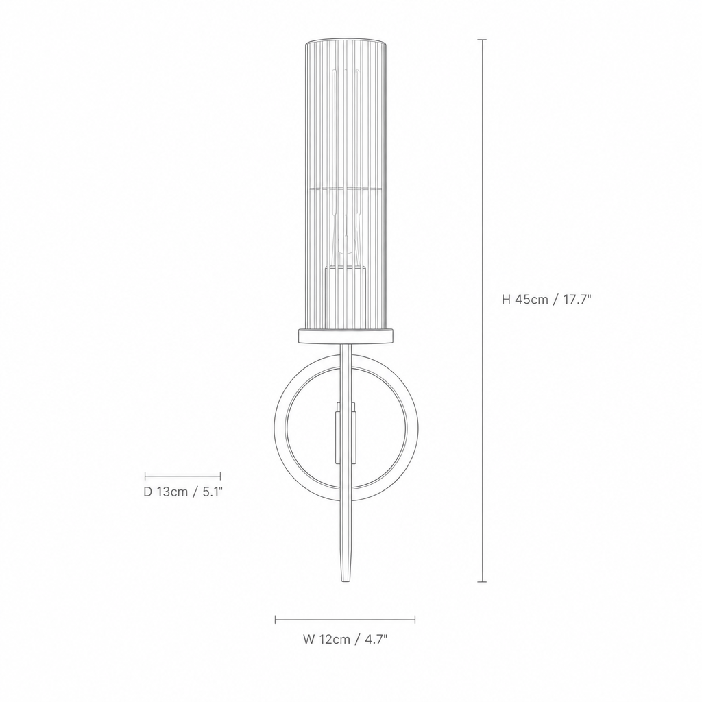 Marion | Ribbed Glass Wall Light