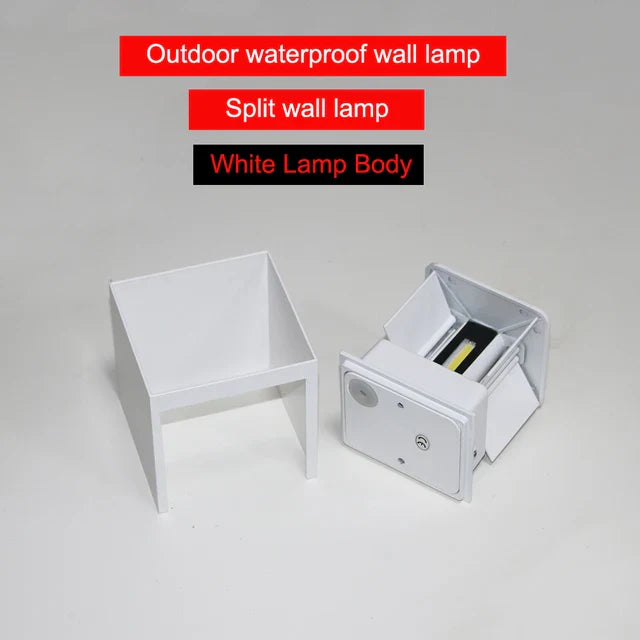 AquaShield | Moderne udendørs belysning | Sort-grå aluminium | Vandtæt lampe | Nem installation | Energisparende | 85-265V | 10 cm x 5 cm x 10 cm