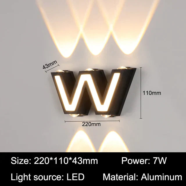 GlowLetters | Udendørs LED Væglampe | Tilpasningsbar Bogstav- og Symbolbelysning | Aluminium Design | Nem Installation | IP65 Vandtæt | Ideel til