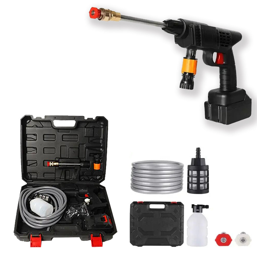 Højtryksrenser transportabel 26 bar/377 PSI – m/batteri 260W inkl. oplader og