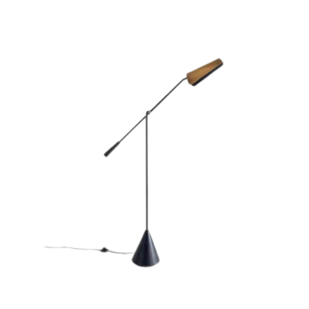 Quinorea | Minimalistisk Skandinavisk Gulvlampe | Justerbar Arm | Kegleformet Base | Moderne Interiør | Høj Kvalitet | Holdbart Design | Læse- og