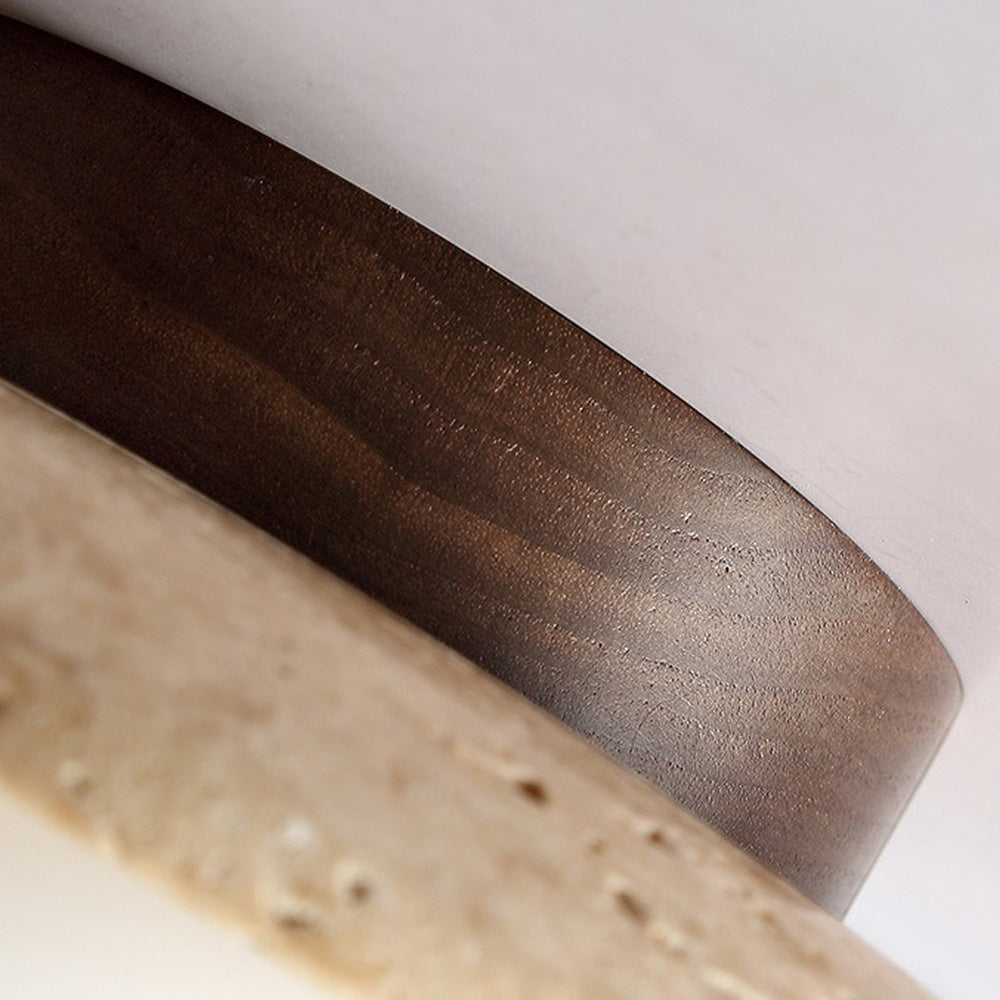 Moderne væglampe | Beige stenglas | Træramme | Valnød farve | Industristil | G9 Lyskilde | 110V-120V | Dekorativ belysning til stue, soveværelse,