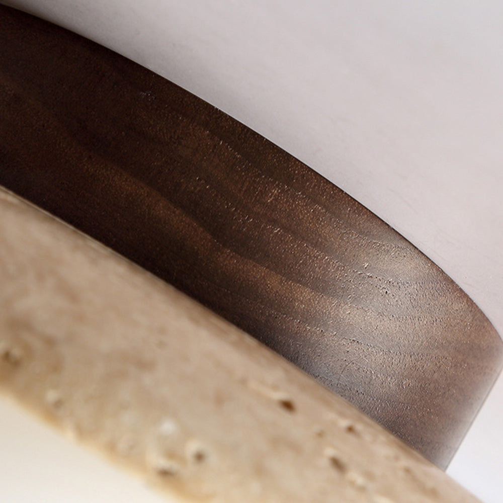 Moderne væglampe | Beige stenglas | Træramme | Valnød farve | Industristil | G9 Lyskilde | 110V-120V | Dekorativ belysning til stue, soveværelse,