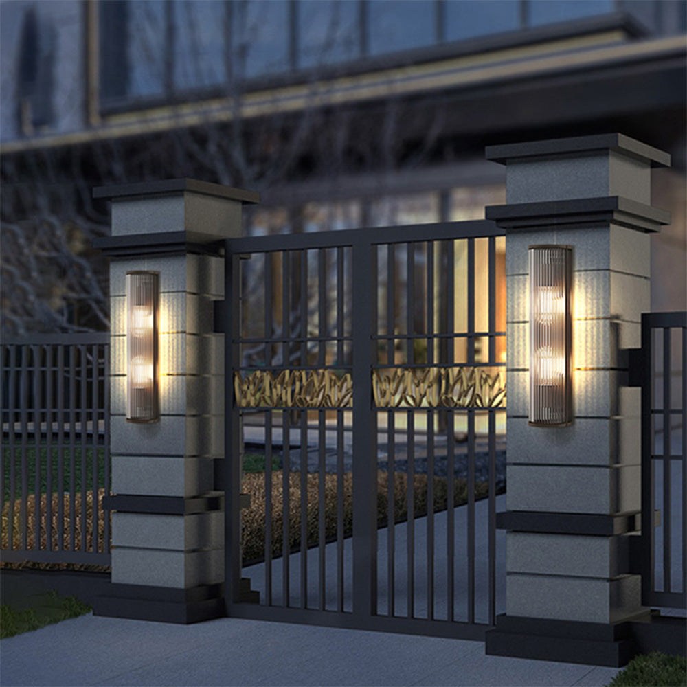 Moderne dørstolpe væglampe | Rustfrit stål & akryl | Grå | LED lyskilde | Elegant design til entre eller altan | 110V-120V | CE & UL certificeret