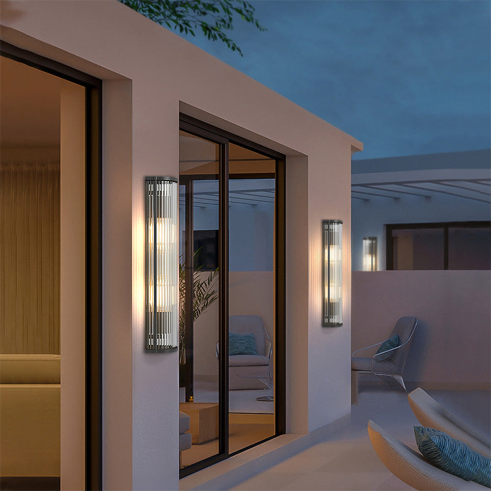 Moderne dørstolpe væglampe | Rustfrit stål & akryl | Grå | LED lyskilde | Elegant design til entre eller altan | 110V-120V | CE & UL certificeret