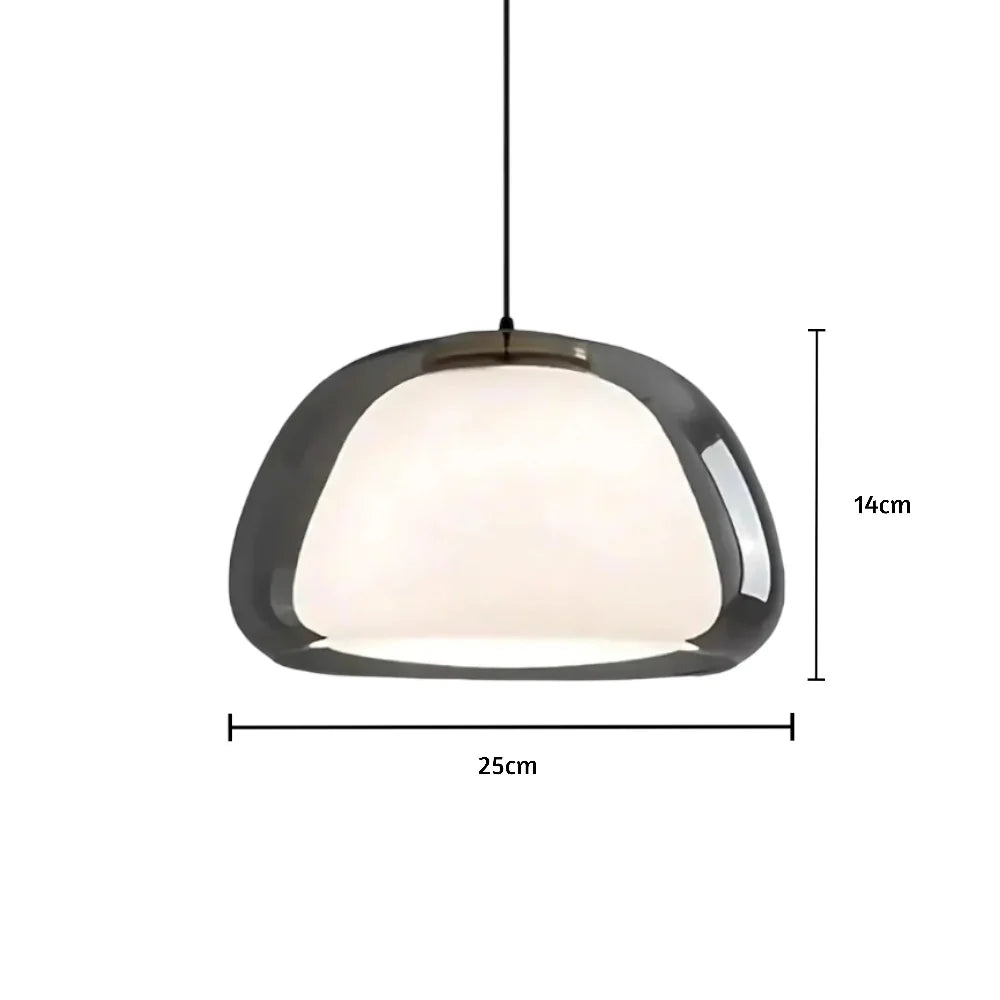 Zephyra Glaspendel | Krystallinsk kuppelform | Justerbar ledning | Grå Amber Transparent | E26