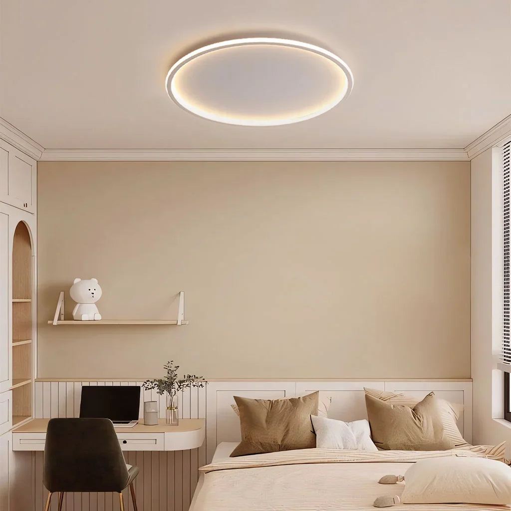 Zev Rund Loftlampe | Moderne Design | Kunstnerisk Silhuet | Premium Metal & Akryl | Tidløse Farver | Perfekt til Enhver Rumstørrelse | Hjem Belysning