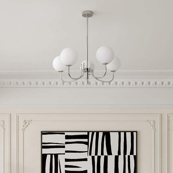 Bobleformet Pink Glas Loftlampe | Elegant Marshmallow Design | 3/5 Lyskilder | Justerbar Hængelængde 150 cm | Perfekt til Stue, Spisestue,