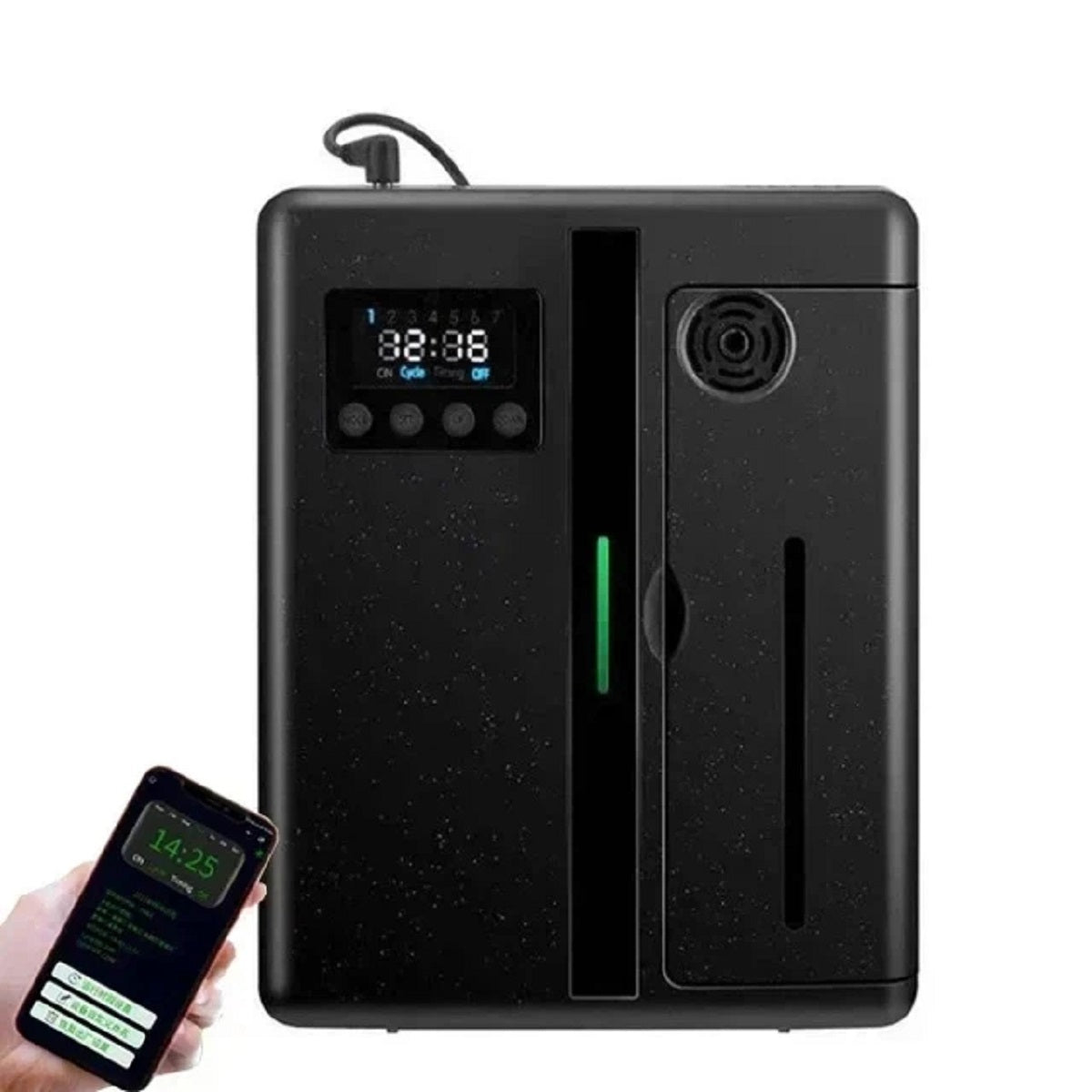 Bluetooth Aroma Diffuser | Koldluftsteknologi | Væghængt duftspreder til hjem og kontor | App-styring | Op til 1000 m³ dækning | Lydløs design | 40