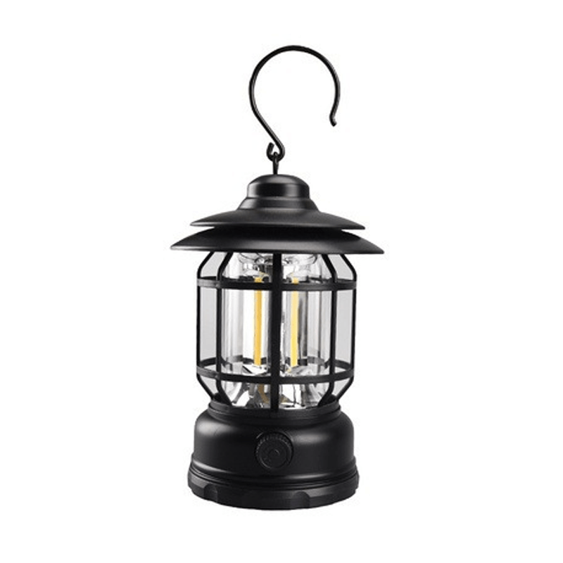 Bærbar Vintage LED Lanterne | Retro Camping Lys | Udendørs Belysning | Justerbar Intensitet | Ideel til Festivaler, Picnic og Have | Moderne