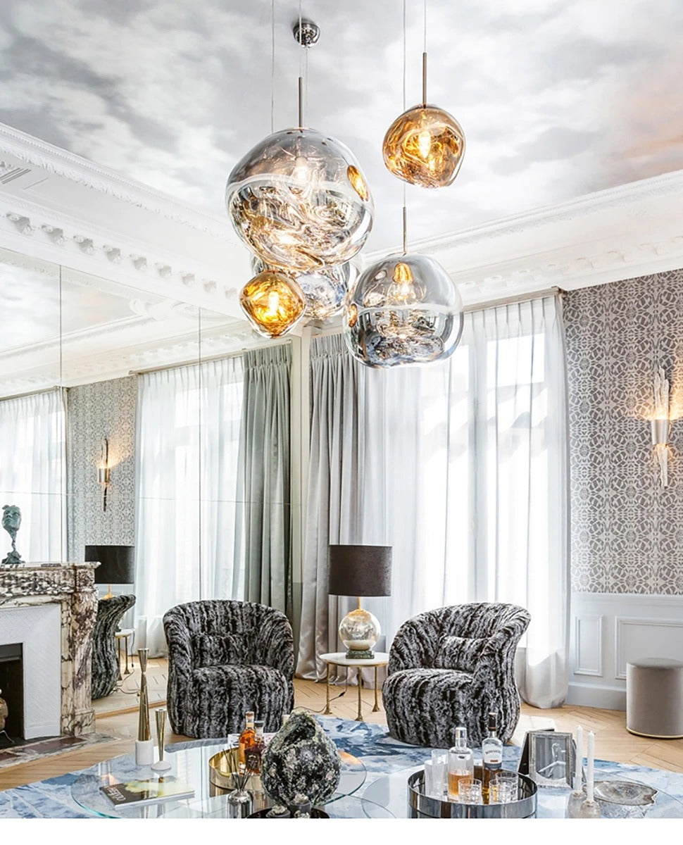 Moderne LED Pendel | Justerbar Højde | Energieffektiv Belysning | Farvevalg: Guld, Sølv, Rosegold, Blå, Grøn, Lilla, Røggrå | Ideel til Køkken og