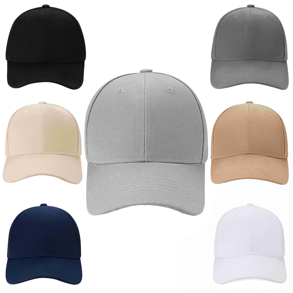Caps / Baseball Kasket ensfarvet til mand/kvinde - i mange