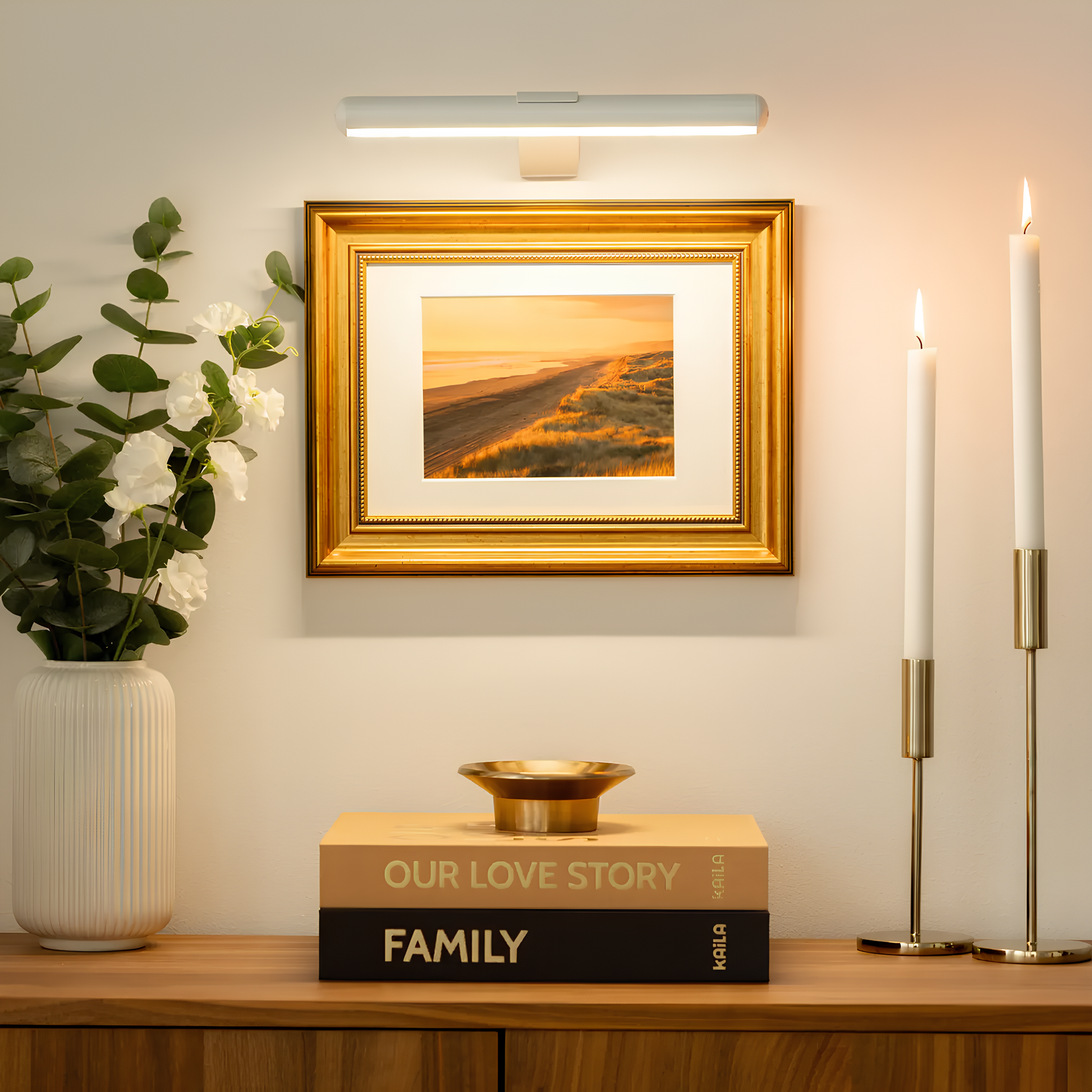 Wireless Art LED Light | Rechargeable Wall Lamp with Remote | Dimmable 360° Adjustable Lighting