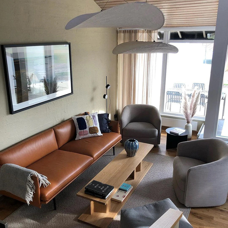 LunaLux LED loftslampe | Moderne design | Højkvalitets metal | Hvid kunstsilke finish | Til soveværelse | Spisestue | Stue | Energieffektiv | 40 cm