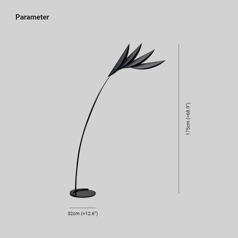 Melvaris | Moderne Gulvlampe | Bladformet Design | Høj Kvalitet | Stue | Soveværelse | Kontor | Nem Montering | Elegant & Funktionel Belysning