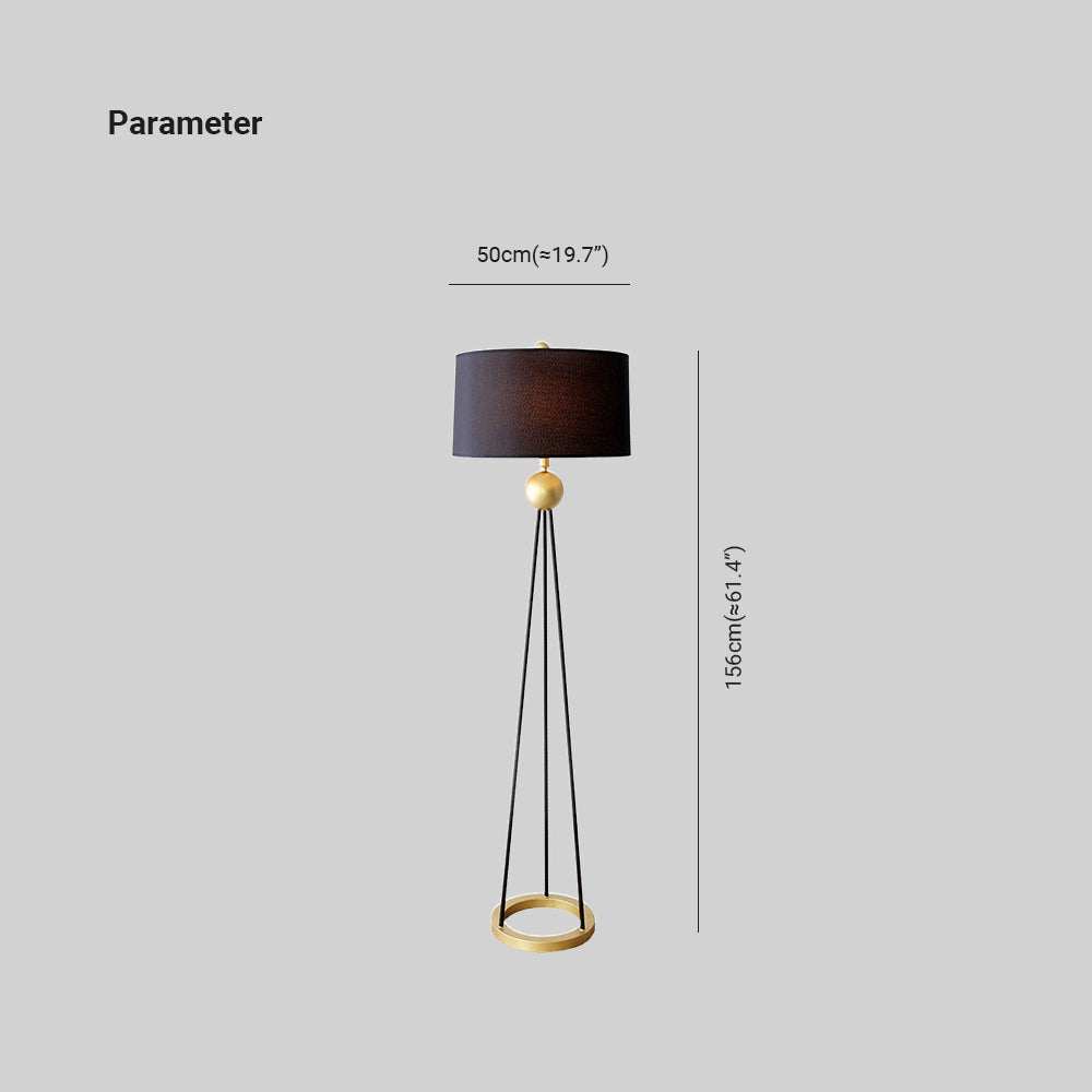 Linaretta | Elegant Gulvlampe | Stoffskærm & Metalaccenter | Tidløst Design | Robust Stativ | Moderne & Klassisk Look | Perfekt til Stue &