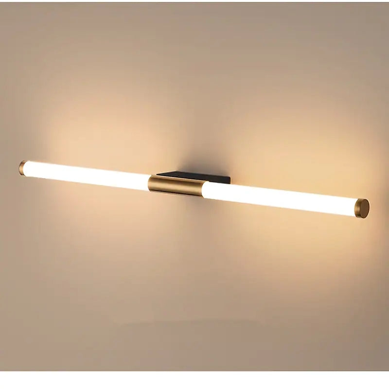 Leigh LED Væglampe | Hvid-Guld Metal | Moderne Minimalistisk Design | Stue & Badeværelse | Rustfrit Stål & Akryl | 49-69 cm | LED 3000K/6000K