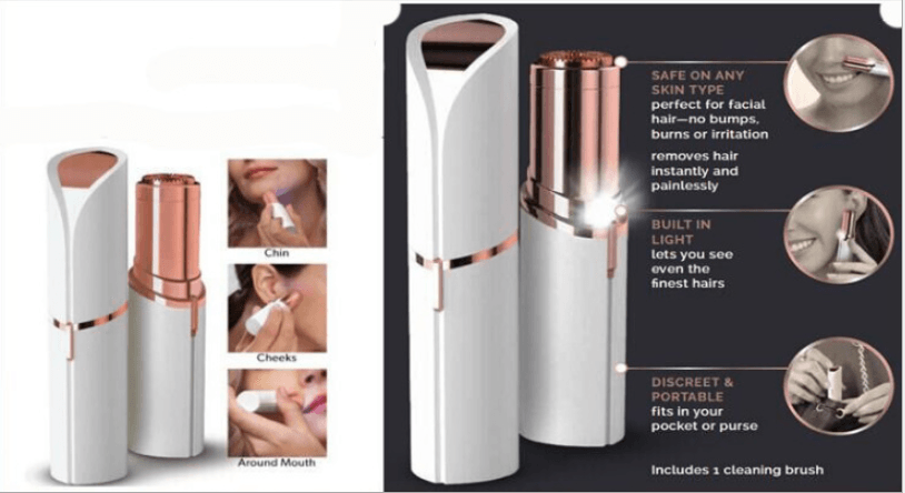 Smertefri hårfjerner med LED - formet som en