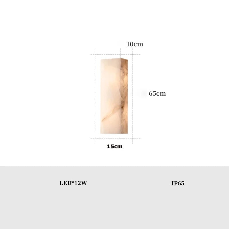 Luxus Udendørs Vægmonteret Marmor Lampe | Høj Kvalitets Spansk Marmor | Stilfuld Belysning til Have og Gangsti | Holdbar og Elegant Design | Velegnet