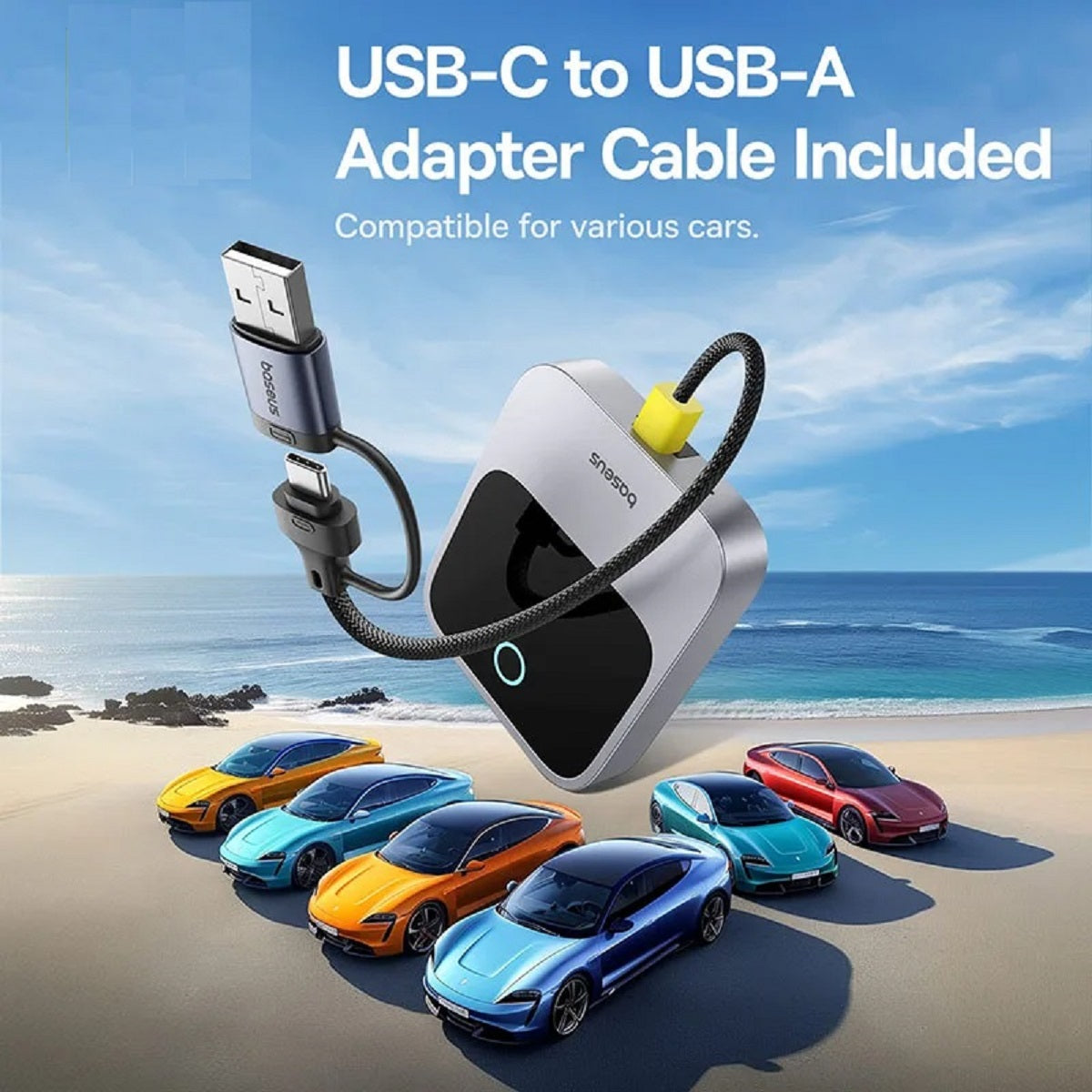 Trådløs CarPlay Adapter | Bluetooth 5.3 + WiFi 5.8GHz | 8-kernet Chip | Auto-tilslutning | Apple CarPlay Kompatibilitet | Aluminium Hylster | Plug &