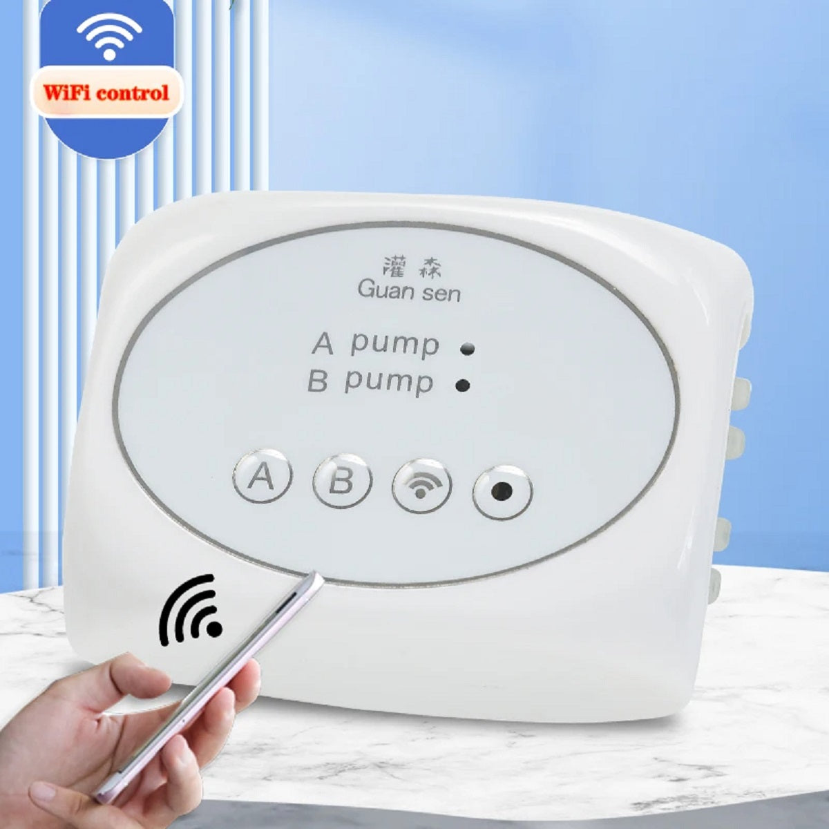 WiFi Smart Vandingssystem | App-kontrol | Automatisk Drypvanding | Op Til 30 Plantepotter | Inkl. Tysk Pump | IP66 | USB-drevet | Til Indendørs &