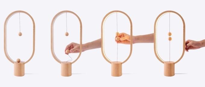 Svævende Magnetisk LED Bordbelysning | Sort | Aluminium & ABS-plastik | Futuristisk Design | 40x20 cm | Energieffektiv | Modern Interiør