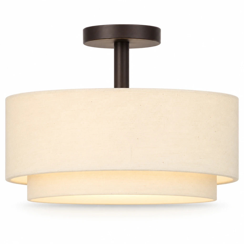 Brenda | Linen Semi Flush Ceiling Light