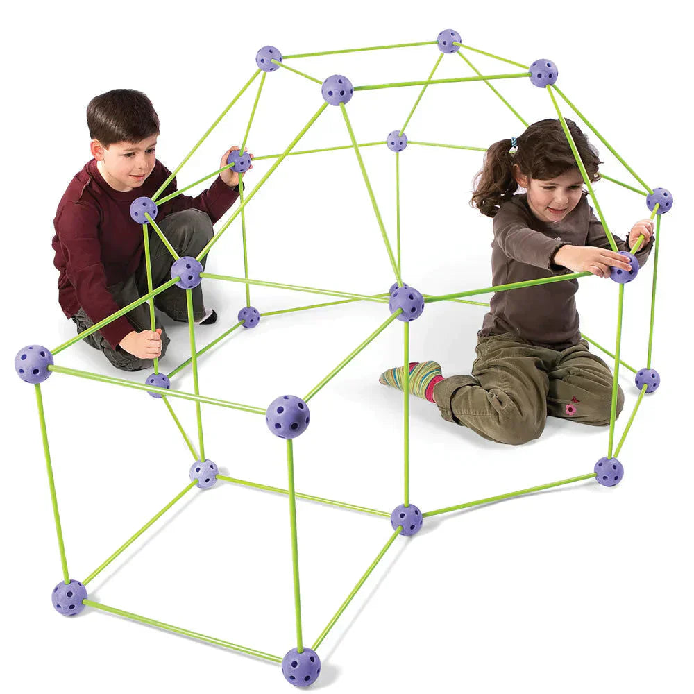 Byggesæt til børn | Kreativ leg | Konstruér slott | Tunneller og kojor | 130 dele | STEM læring