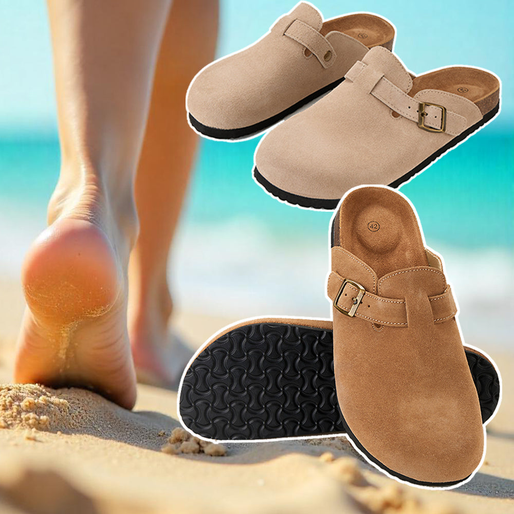 Komfort og stil i ét – Klassiske kork-sandaler med lukket