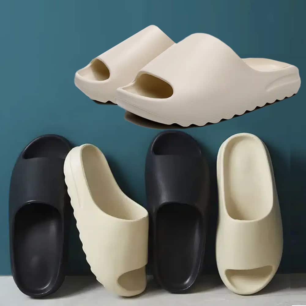 Slippers / Tøfler - Bløde og skridsikre - sort, grøn eller hvid