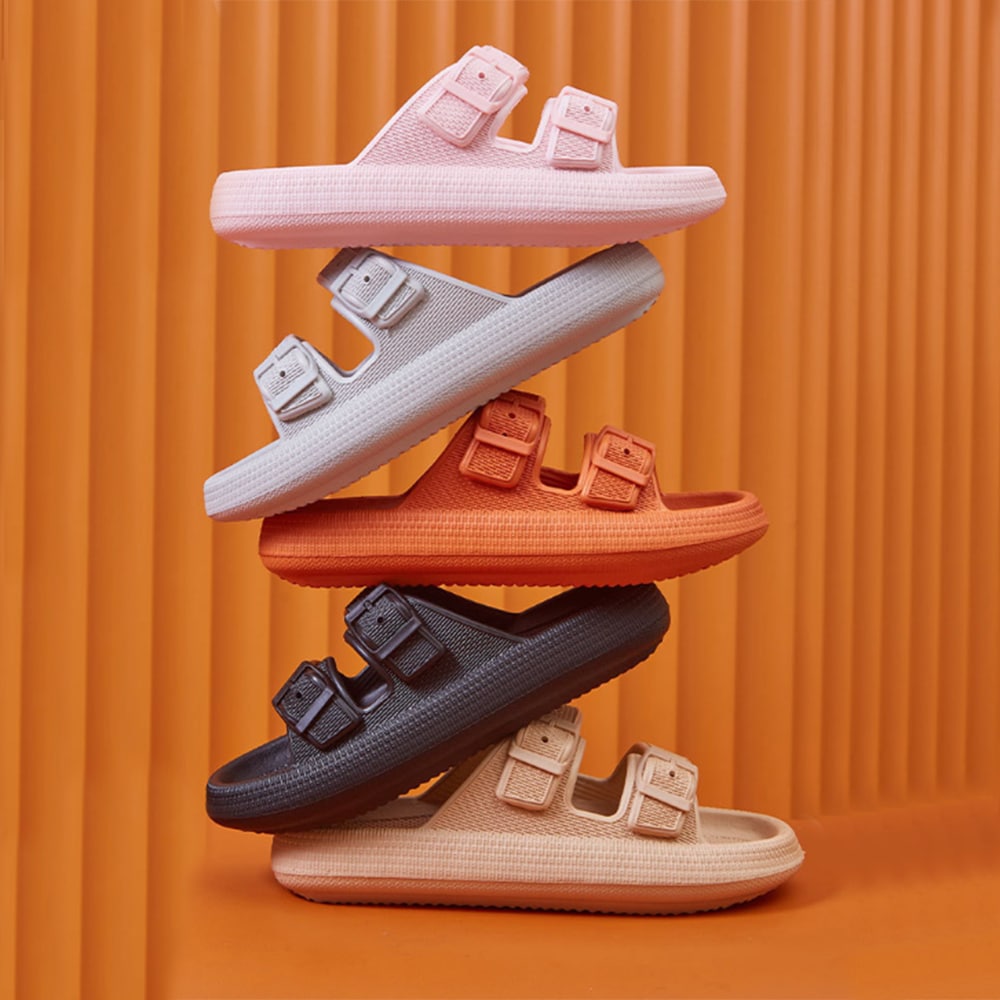 Slippers / Tøfler m/Spænde - Bløde & Skridsikre i flere flotte farver (kendt som Happy