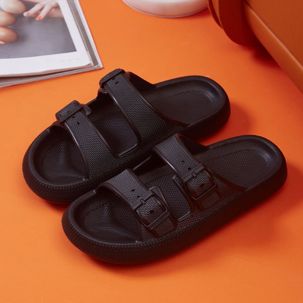 Slippers / Tøfler m/Spænde - Bløde & Skridsikre i flere flotte farver (kendt som Happy