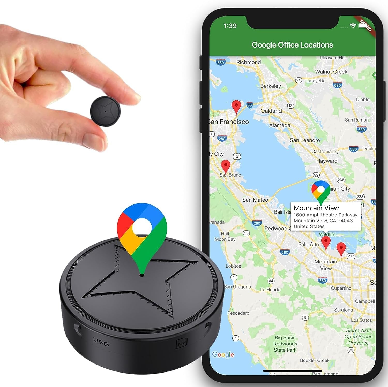 Geopod til bil | Magnetisk Mini GPS-tracker til Live
