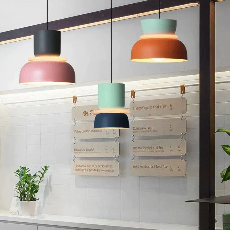 Nordisk Hængelampe | Macaron Stil | Moderne Design | Platinbelagt Jern | Akrylskærm | LED Lyskilde | Stilfuld Loftsbelysning | Elegance til Stue